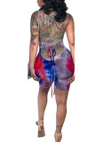 multicolor Fashion Sexy Coloured drawing Backless Sleeveless Slip Rompers