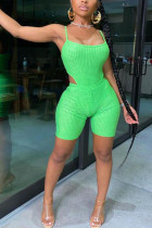 Зеленый молочный шелк, модный сексуальный взрослый мэм с принтом, однотонный костюм из двух предметов, карандаш, без рукавов, из двух предметов