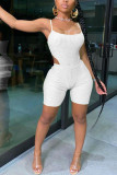Белый молочный шелк, модный сексуальный взрослый мэм с принтом, однотонный костюм из двух предметов, карандаш, без рукавов, из двух предметов