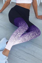 Фиолетовые узкие брюки молочного шелка с эластичной резинкой и высоким градиентом