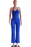 Blå Mode Casual Solid Sleeveless Jumpsuits