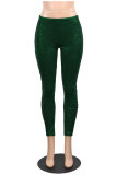 Green Mid Sequin Straight Pants
