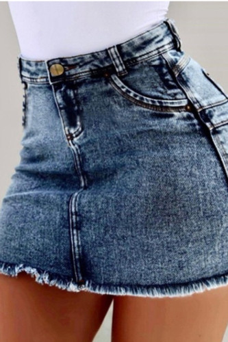Dunkelblauer Jeans-Reißverschluss High Solid Washing Old Hip Rock Bottoms