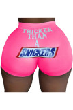 Pink Sexy Straight Sports Print Solid Sports