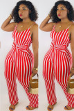 Marinblå Sexig Slip Striped Stripe Plus Size