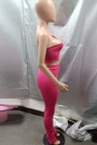 Розово-красный модный сексуальный костюм для взрослых, мэм, однотонный костюм из двух предметов, костюм-карандаш три четверти из двух предметов