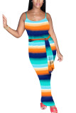 Оранжевая мода сексуальная взрослая мэм спагетти ремень без рукавов Slip Step юбка длиной до щиколотки платья с принтом