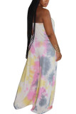 Grey Fashion Sexy Tie-dyed Sleeveless Wrapped Jumpsuits