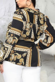 multicolor cardigan Long Sleeve Patchwork Print Tops