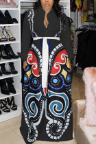 Black Fashion volwassen Ma'am Street V-hals printpatroon Plus maat