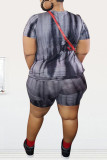 Абрикосовый модный сексуальный взрослый мэм с v-образным вырезом в полоску, костюм из двух предметов в полоску, большие размеры