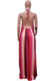 Красный модный сексуальный с открытыми плечами на бретельках без рукавов Комбинация трапециевидной формы длиной до пола с принтом в стиле пэчворк C