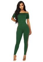 Legergroen Backless Solid Fashion sexy jumpsuits & rompertjes