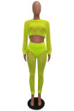 Light Green Fashion Casual Sexy HOLLOWED OUT Mesh Patchwork pencil