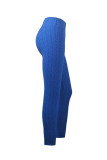 Blue Elastic Fly High Solid pencil Pants Bottoms