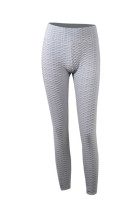 Pantalones pitillo grises con bragueta elástica y color liso
