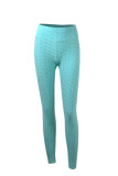 Green Elastic Fly High Solid pencil Pants Bottoms