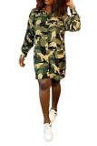 Green Street Shirt sleeves Long Sleeves Cardigan Slim Dress skirt camouflage Dresses