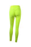 Yellow Elastic Fly High Solid pencil Pants Bottoms