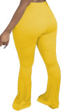 Yellow Fashion Sexy adulte Ma'am Solid Plus Size