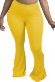 Gelb Fashion Sexy erwachsene Frau Solid Plus Size