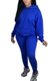 Blue Fashion Active adult Ma'am Patchwork Solid Two Piece Suits pencil Long Sleeve Two Pieces