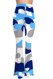 Pantalones pitillo con estampado medio y bragueta elástica azul