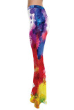Lila Skinny-Hosen mit elastischem Fly-Mid-Print