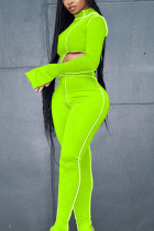 Green Sexy Active OL Solid pencil Sleeveless Two Pieces