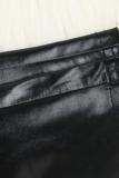 黒の大人のセクシーなファッション固体ツーピース スーツ パッチワーク タッセル ペンシル ノースリーブ