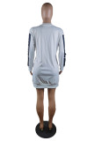Белые сексуальные платья трапециевидной формы до колен с круглым вырезом и рукавами