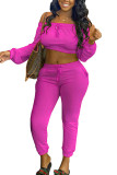 Pink Fashion Sexy Erwachsene Ma'am Solid Two Piece Suits Pencil Long Sleeve Two Pieces