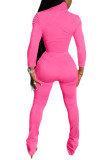 Розовые модные повседневные костюмы из двух предметов в полоску для взрослых, мэм, в стиле пэчворк, прямые костюмы из двух предметов с длинными рукавами