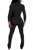 Черные модные повседневные костюмы из двух предметов в полоску для взрослых, мэм, в стиле пэчворк, прямые костюмы из двух предметов с длинными рукавами