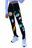 Yellow Zipper Fly High Print pencil Pants Bottoms