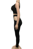Черный молочный шелк, модный сексуальный взрослый мэм, пэчворк, однотонный костюм из двух предметов, карандаш, без рукавов, из двух предметов