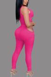 Розовый молочный шелк, модный сексуальный взрослый мэм, пэчворк, однотонный костюм из двух предметов, карандаш, без рукавов, из двух предметов