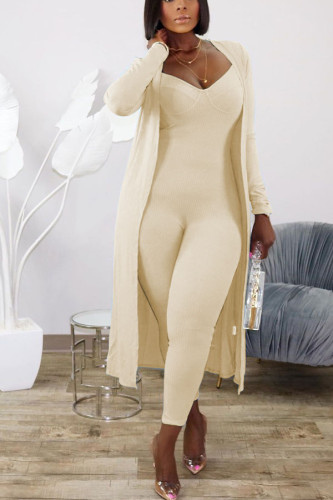 Apricot Fashion Solid pencil Long Sleeve Two Pieces