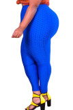 Azul Moda Casual Adulto Senhora Sólido Plus Size