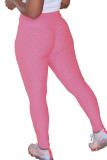 Pink Elastic Fly High Solid pencil Pants Bottoms