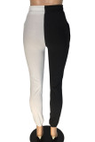 Черные свободные брюки средней длины на эластичной ширине в стиле пэчворк