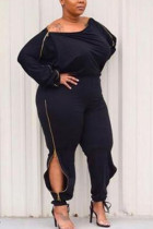 Черный модный сексуальный взрослый мэм с круглым вырезом в стиле пэчворк с однотонным шитьем размера плюс
