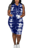 Blue Fashion adult Ma'am Lightly cooked hooded Print Plus Size