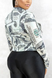 Blaue Fashion Street Adult Print Turndown-Kragen-Oberbekleidung