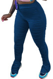 Pantaloni skinny con piega a fessura per adulti blu Fashion Street