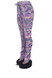 Pantaloni pieghevoli con stampa dolce multicolore