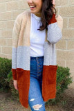 Бежевый модный свитер для взрослых в британском стиле в стиле пэчворк, однотонные лоскутные топы с обычным воротником