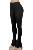 Black Fashion Daily Adult Solid Boot Cut Bottoms