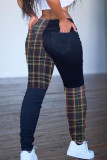 purple Casual Patchwork Patchwork Bottoms