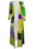 Multicolor Casual Elegante Twilled Cetim Xadrez Estampado Cardigan Bateau Neck Outerwear